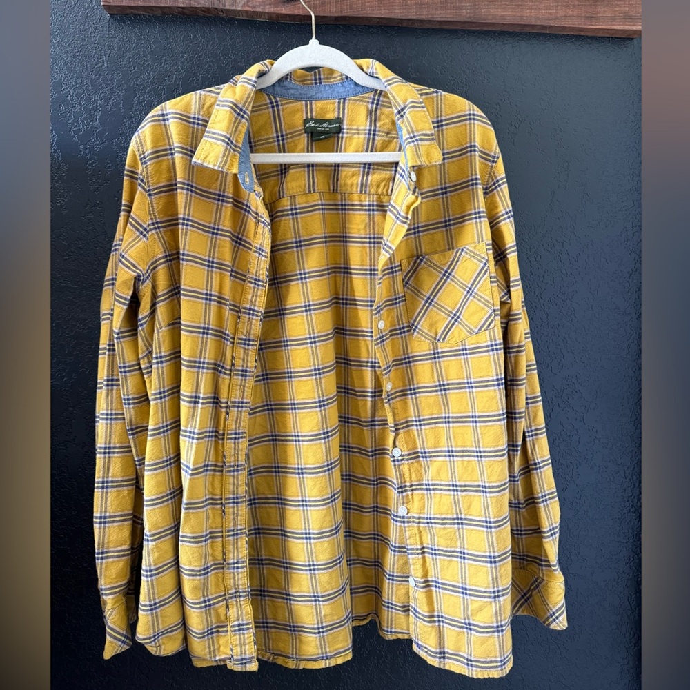Eddie Bauer, 2XL yellow flannel —unisex !